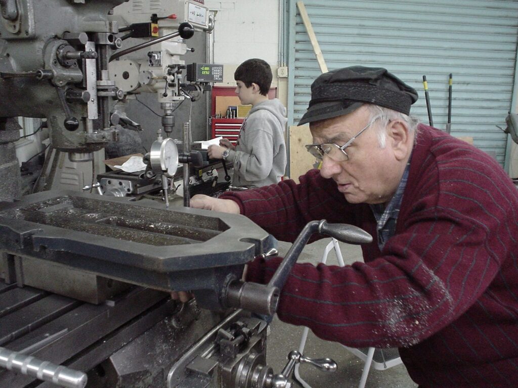 Al Culotta at the milling machine, 2004