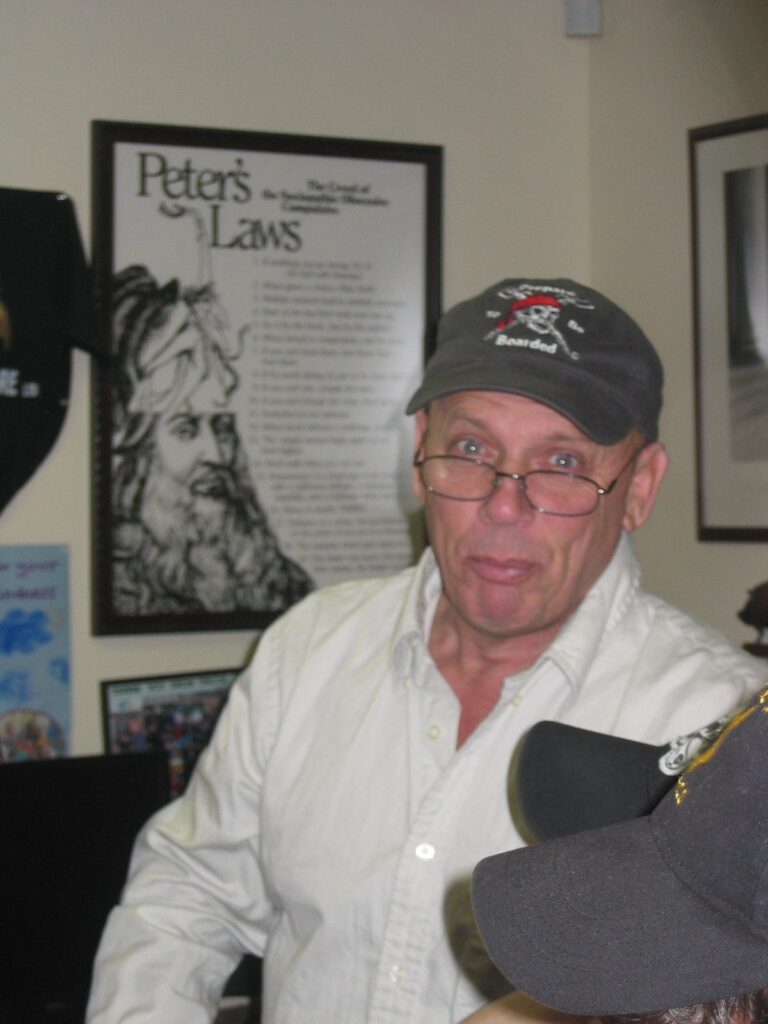 Pete Burke at the shop, 2007