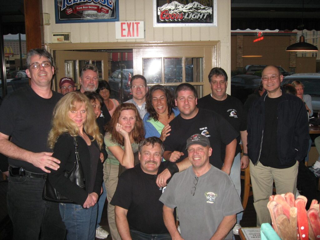 Team 271 mentors and parents, including Pete Burke and Sully Chen, on the 2007 FIRST Championship trip