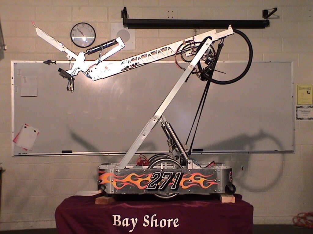 Team 271 2005 robot with flame decals