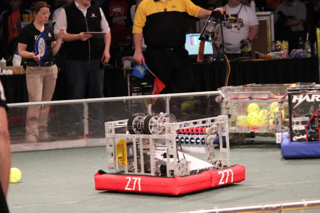 Team 271 2017 robot Combo Breaker on the field